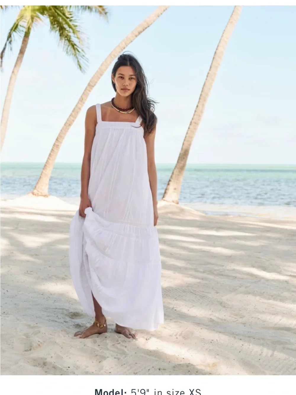 NWT Abercrombie & Fitch White Tiered Maxi Dress with pockets | Size M | Resort